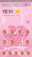 Roze rozen hartvormige diamant thema, 3D wallpaper screenshot 1