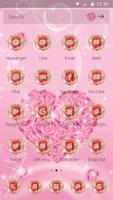 Roze rozen hartvormige diamant thema, 3D wallpaper screenshot 2
