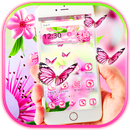 Pink cherry butterfly theme APK