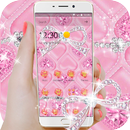 APK Rosa fiocco di diamanti a forma di cuore rosa tema