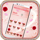 Thème du diamant brillant rose APK