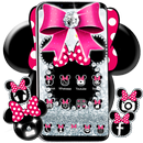Leuk minny roze Boog Zilveren Diamant Thema-APK