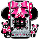 Cute minny pink Bow Silver Diamond Theme APK