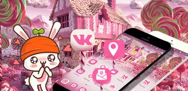 Pink Candy Lolipopo Cute Theme Girls Love Happy