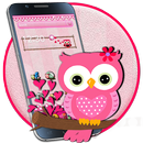 Pink Owl Bow Live wallpaper APK