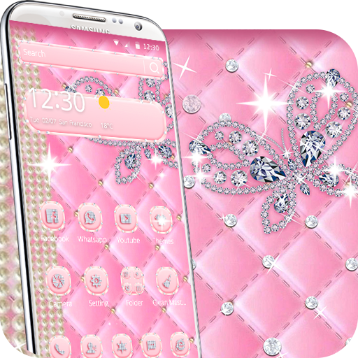 Borboleta 3d Pink Diamond Tema