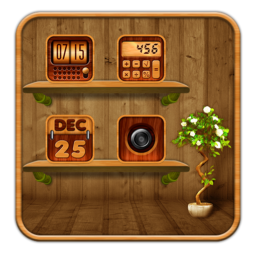 Wooden style Theme & Wallpaper