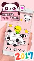 Pink Lovely Panda Affiche
