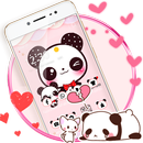Pink Cute Panda Lovely Theme APK