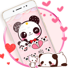 Pink Cute Panda Lovely Theme Zeichen
