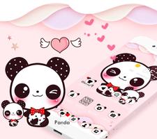 Pink Cute Panda Lovely Theme Plakat