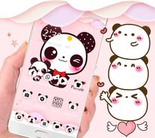 Pink Cute Panda Lovely Theme screenshot 1