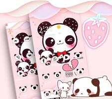 Pink Cute Panda Lovely Theme capture d'écran 2