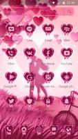 Love Pink Heart Couple Kiss Theme capture d'écran 1