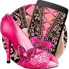 Pink Lace High Heels Theme icon