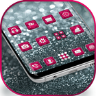 Silver Pink Glitter launcher for Galaxy S8 lovers ikon