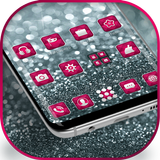 Silver Pink Glitter Theme pour Galaxy S8 icône