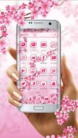 ピンクの花桜の春春のテーマ ポスター
