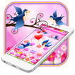 Cute Love Birds theme and Live wallpaper