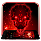 Neon Technology 3D Skull Theme أيقونة