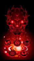 Neon Technology 3D Skull Theme постер