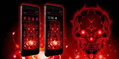 Neon Technology 3D Skull Theme скриншот 3