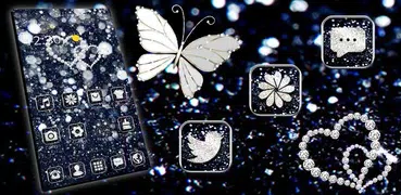 Black Glitter Diamond Butterfly Theme
