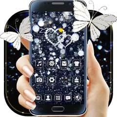 Baixar Black Glitter Diamond Butterfly Theme APK