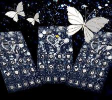 Black Glitter Diamond Butterfly Theme Affiche