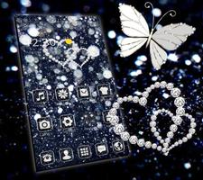 Black Glitter Diamond Butterfly Theme 스크린샷 2