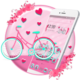 Cute Pink Bicycle Theme & Live Wallpaper ไอคอน