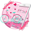 Cute Pink Bicycle Theme & Live Wallpaper