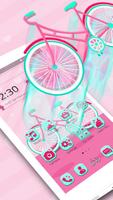 Cute Pink Bicycle Theme & Live Wallpaper capture d'écran 2