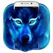 Neon Blue Wolf Launcher Theme
