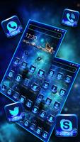 Neon Blue Wolf Launcher Theme capture d'écran 2