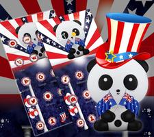 American Flag Cute Panda Theme poster