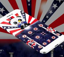 American Flag Cute Panda Theme captura de pantalla 2