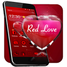 Red Love Heart Theme icône