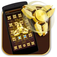 Fidget Spinner Golden Luxury  Launcher Theme APK download