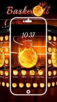 Basketball Flame Theme Affiche