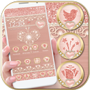 Lancement de l'or rose Diamond Heart Theme APK