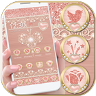 Rose Gold Launcher Diamond Heart Theme 아이콘