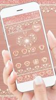 Rose Gold Launcher Motyw serca Diamond plakat