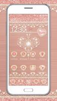 Rose Gold Launcher Diamond Heart Theme 스크린샷 1