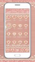 Rose Gold Launcher Diamond Heart Theme 스크린샷 2