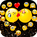 Black Crazy Emoji Glitter Theme APK