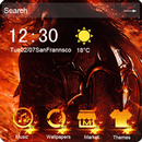 Golden red dazzling flame, with knight man theme-APK