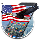 American Eagle & Flag 2d (free)Theme icono