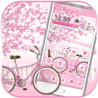 Sakura Pink Bicycle Launcher Theme icône