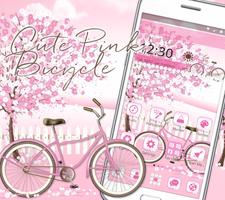 Sakura Pink Bicycle Launcher Theme Affiche